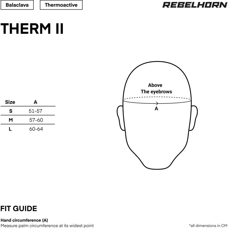 Termoactive Rebelhorn THERM II Motorcycle Balaclava Black Grey