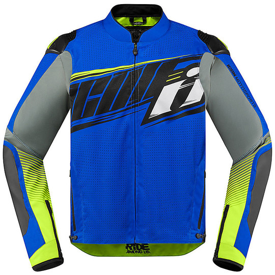 Textile Motorcycle Jacket Icon OVERLORD SB2 Prime Blue