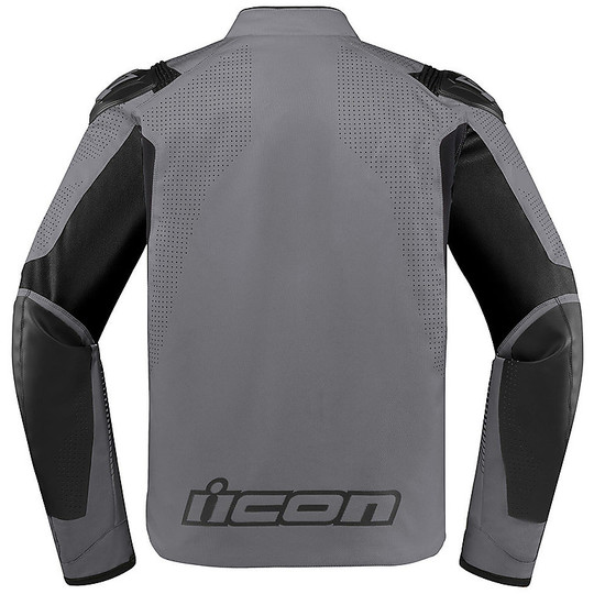 Textile Motorcycle Jacket Icon OVERLORD SB2 Prime Gray