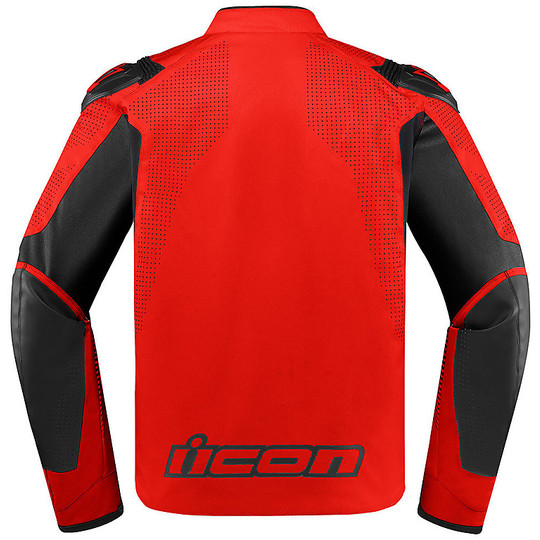 Textile Motorcycle Jacket Icon OVERLORD SB2 Prime Red