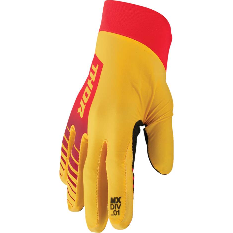 THOR AGILE Cross Enduro Motorcycle Gloves Yellow/Red