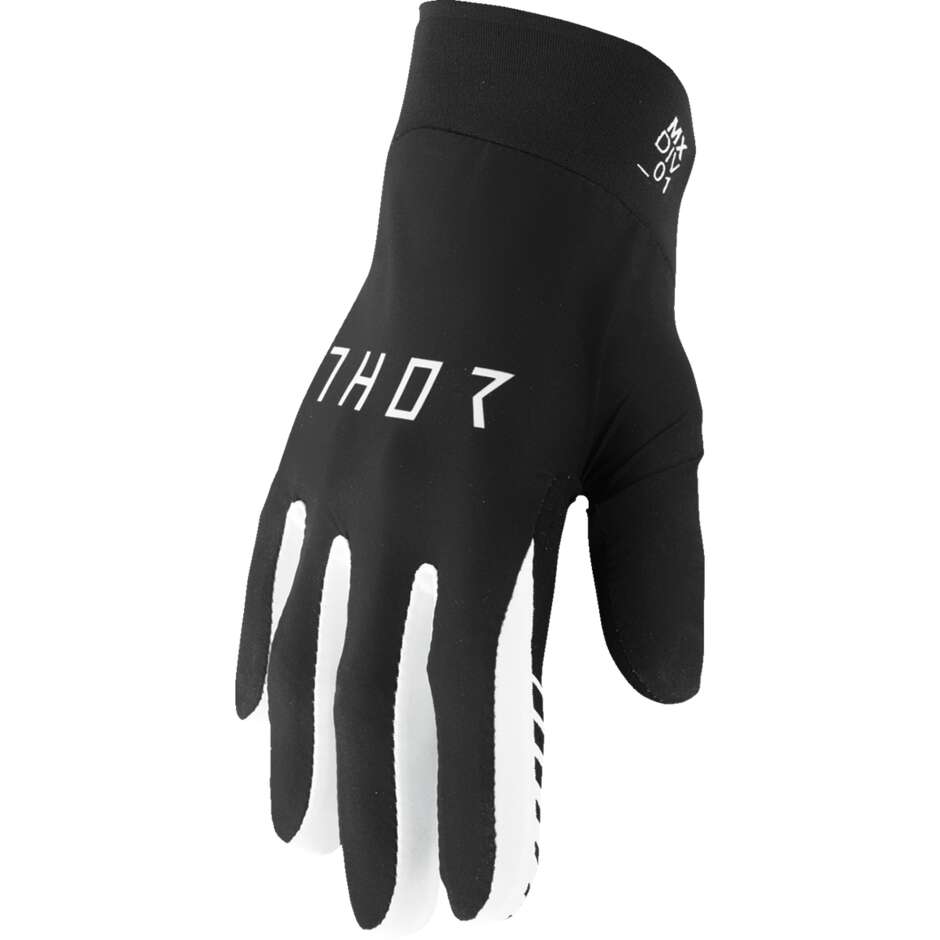 THOR AGILE Solid White/Black Cross Enduro Motorcycle Gloves