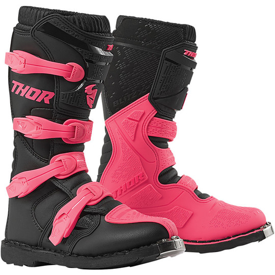 Thor BLITZ XP Damen Motorradstiefel Cross Enduro Schwarz Pink