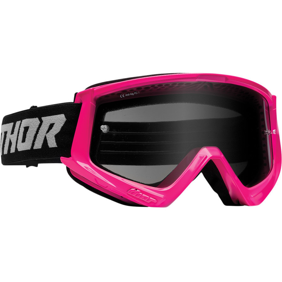 Thor COMBAT RACER SAND Pink Fluo Cross Enduro Motorcycle Mask Goggles