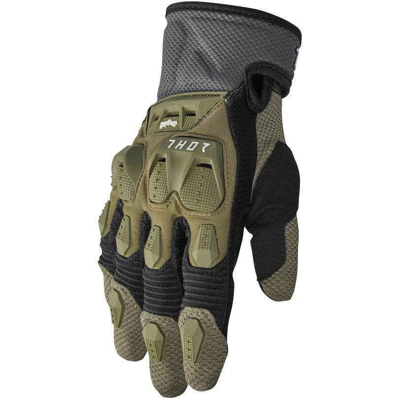 Thor Cross Enduro Motorcycle Gloves GLOVE TERRAIN Army Green With Protections