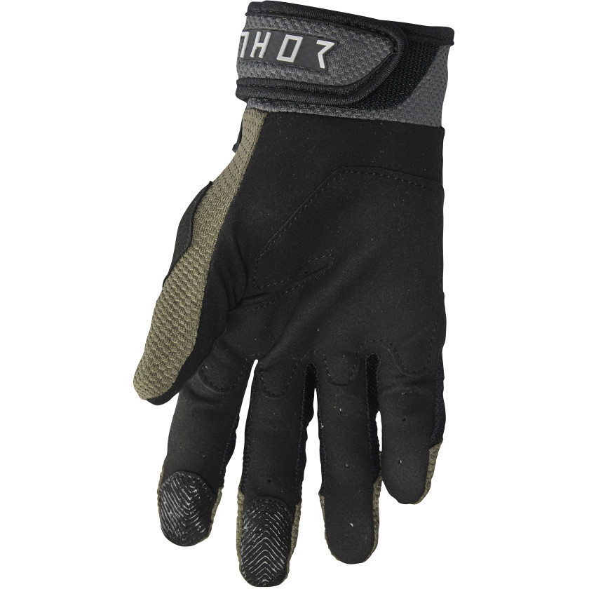 Thor Cross Enduro Motorcycle Gloves GLOVE TERRAIN Black Petroleum With Protections