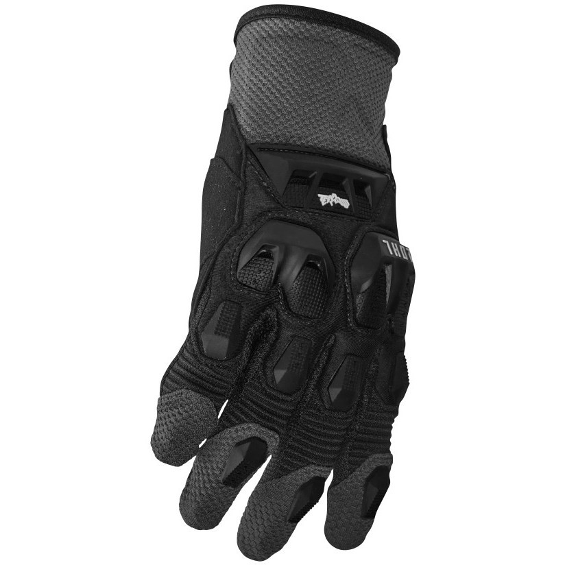 Thor Cross Enduro Motorcycle Gloves GLOVE TERRAIN Black Petroleum With Protections
