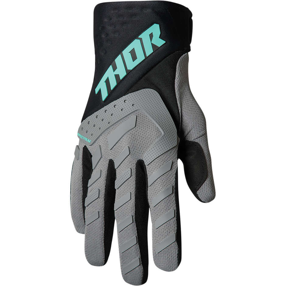 Thor Cross Enduro Motorcycle Gloves SPECTRUM Gray Black Mint