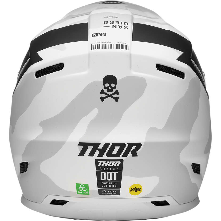 Thor Cross Enduro Motorcycle Helmet REFLEX CAST White Black