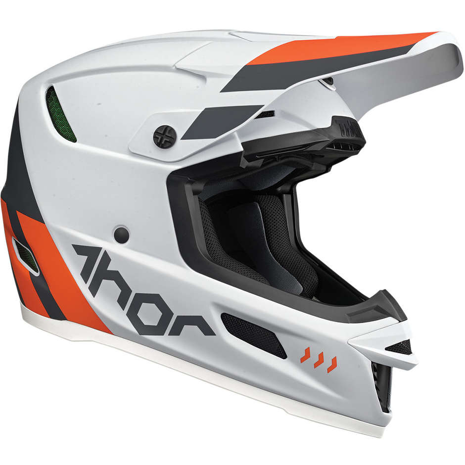 Thor Cross Enduro Motorcycle Helmet REFLEX CUBE Gray Red Orange