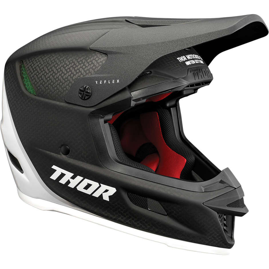 Thor Cross Enduro Motorcycle Helmet REFLEX Polar Carbon White