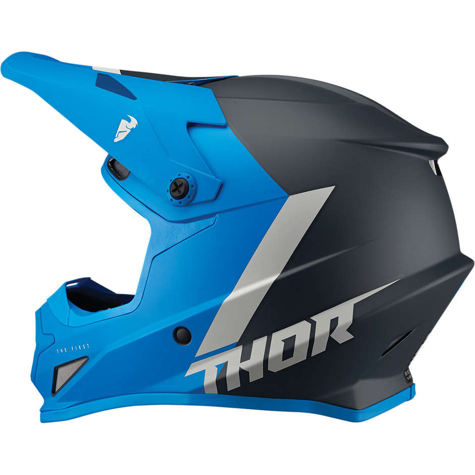 Thor Cross Enduro Motorcycle Helmet SECTOR CHEV Blue Light Gray