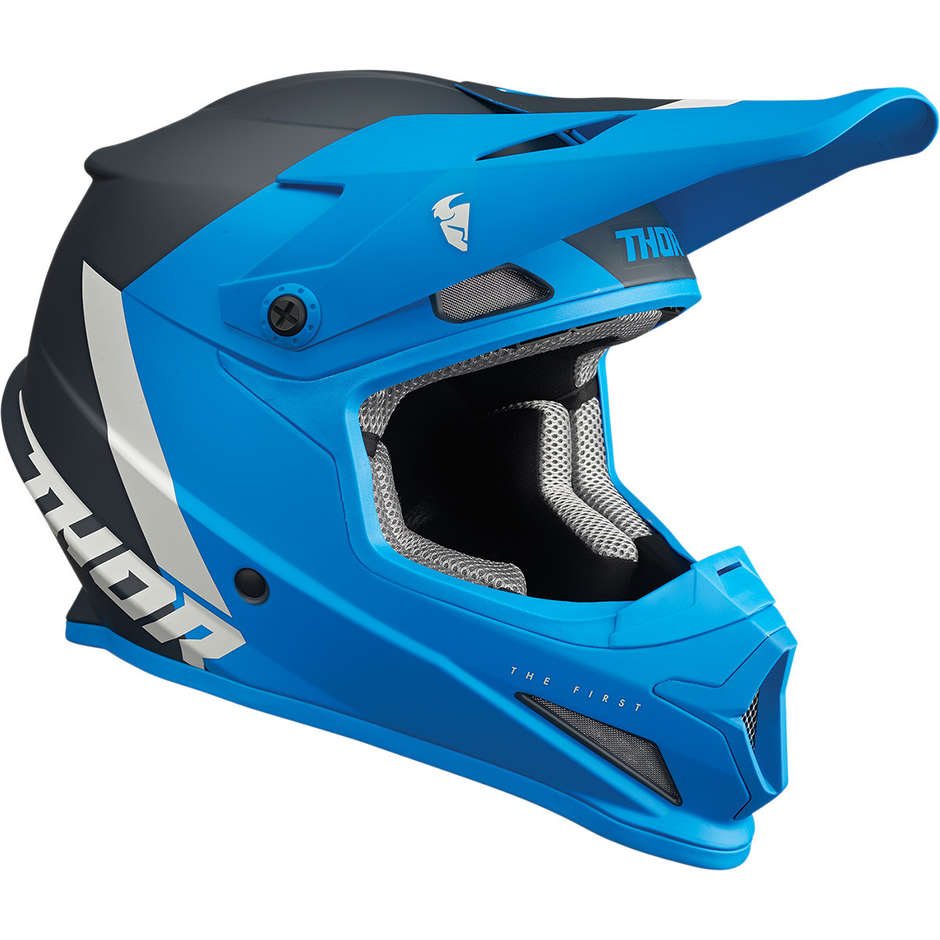 Thor Cross Enduro Motorcycle Helmet SECTOR CHEV Blue Light Gray