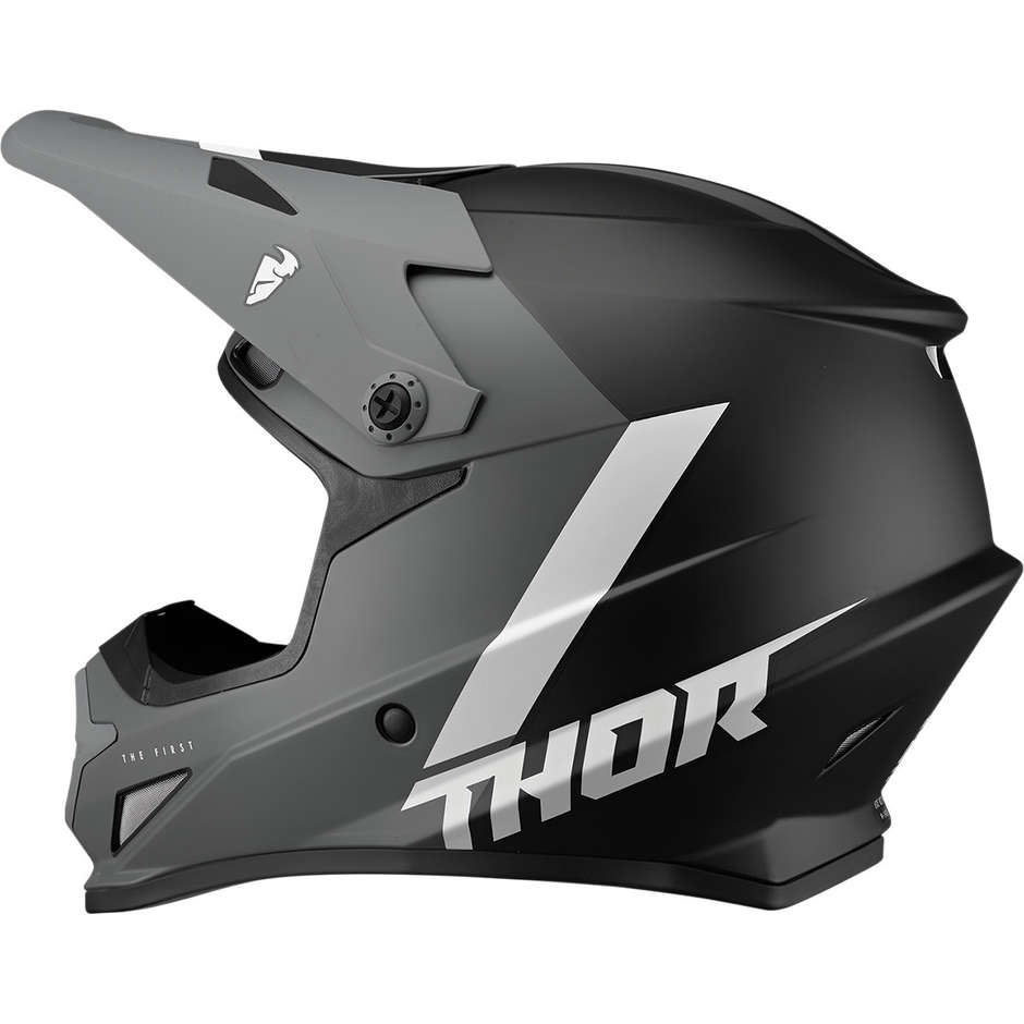 Thor Cross Enduro Motorcycle Helmet SECTOR CHEV Gray Black