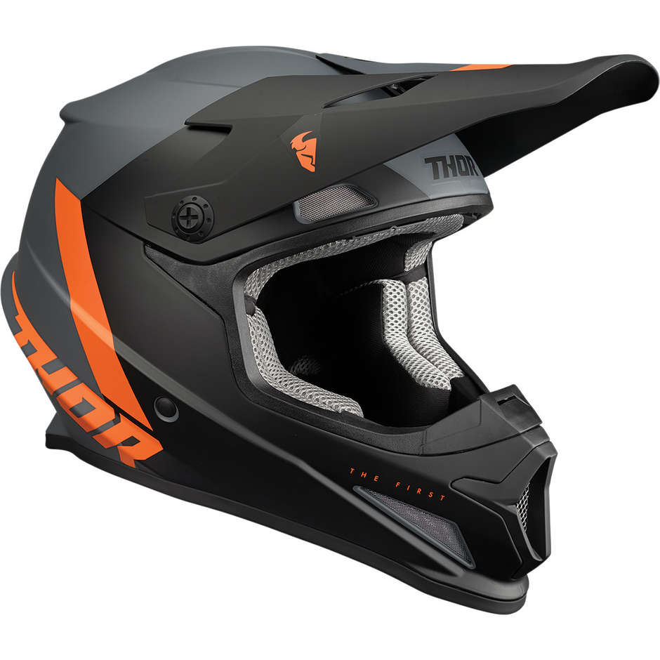 Thor Cross Enduro Motorcycle Helmet SECTOR CHEV Orange Carbon