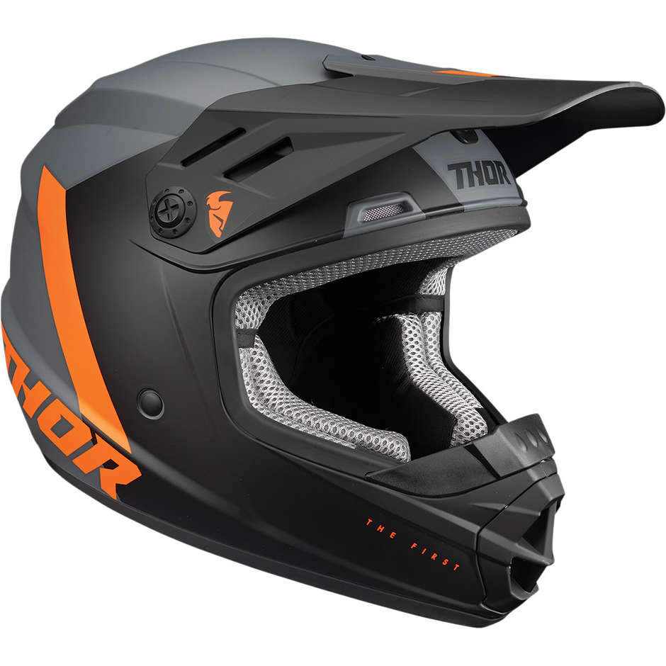 Thor Cross Enduro Motorcycle Helmet SECTOR CHEV Orange Carbon
