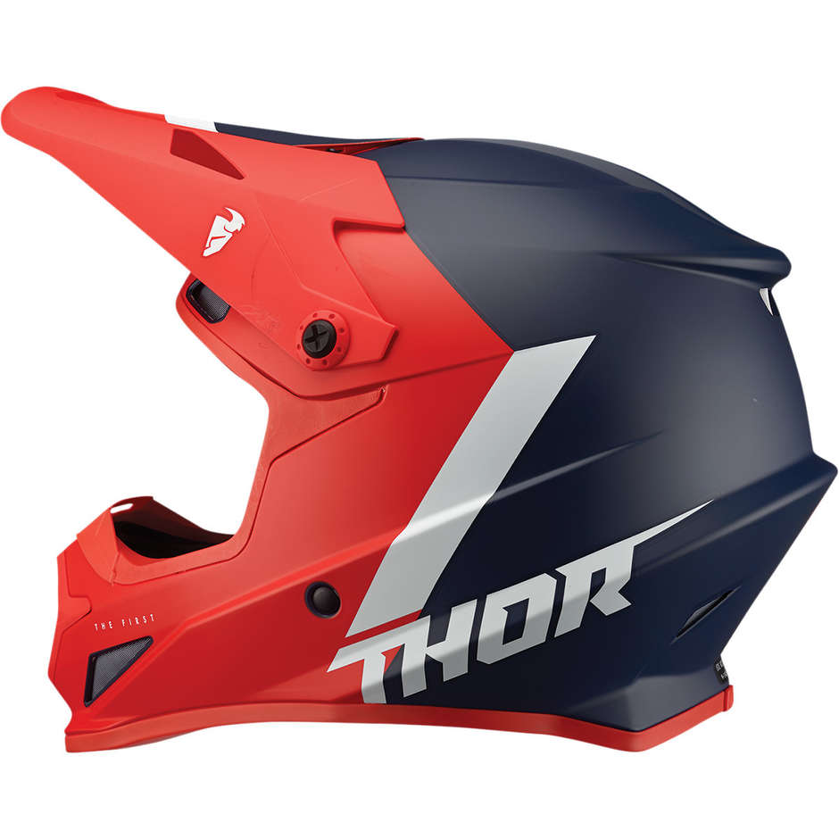 Thor Cross Enduro Motorcycle Helmet SECTOR CHEV Red Navy Blue