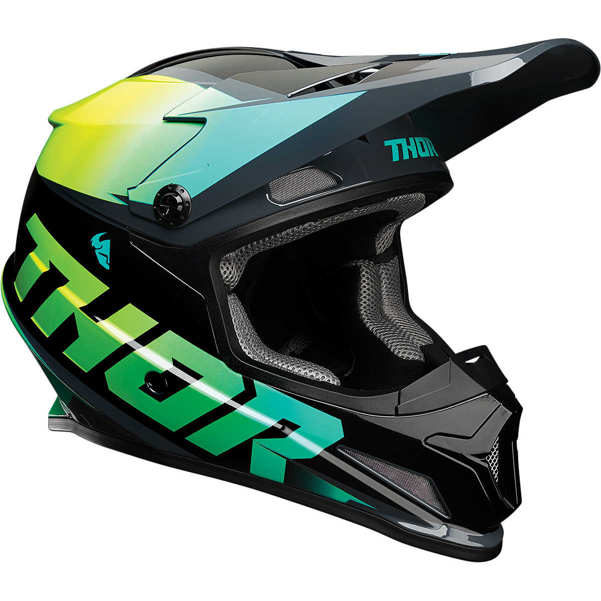 Thor Cross Enduro Motorcycle Helmet SECTOR Fader Acid Teal For Sale