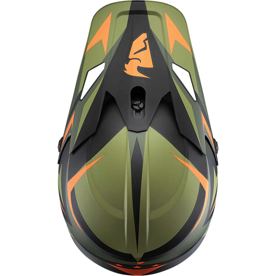 Thor Cross Enduro Motorcycle Helmet SECTOR Warship Green Orange