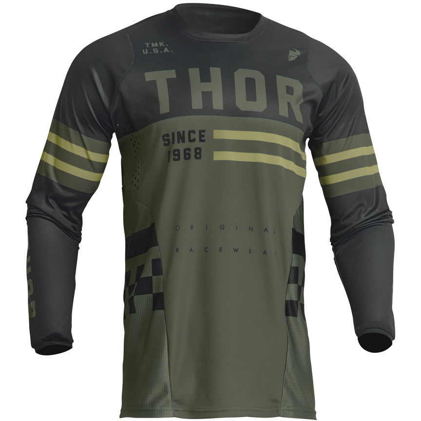 Thor Cross Enduro Motorcycle Jersey JERSEY PULSE Child Combat Military Green