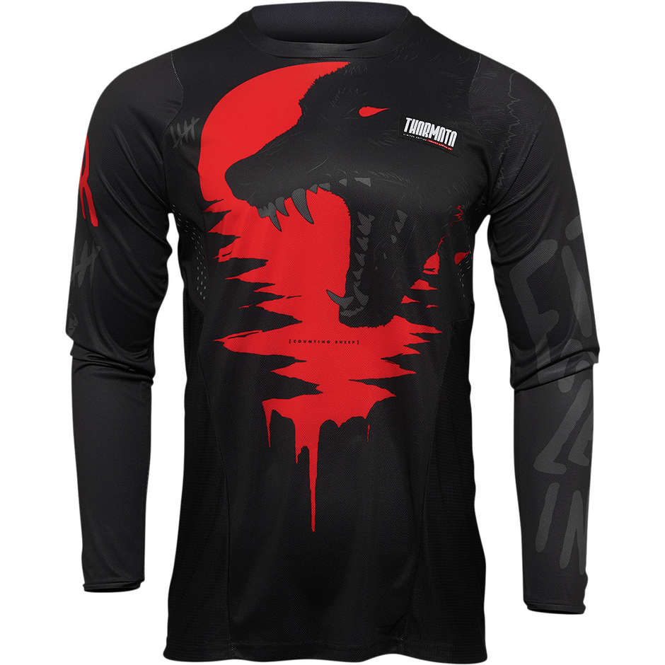 Thor Cross Enduro Motorcycle Jersey PULSE COUNTING SHEEP Black Red