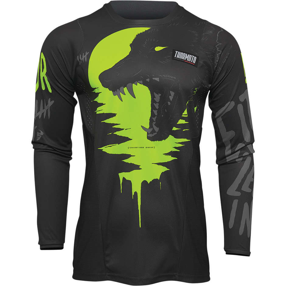 Thor Cross Enduro Motorcycle Jersey PULSE YOUTH COUNTING SHEEP Carbon Acid