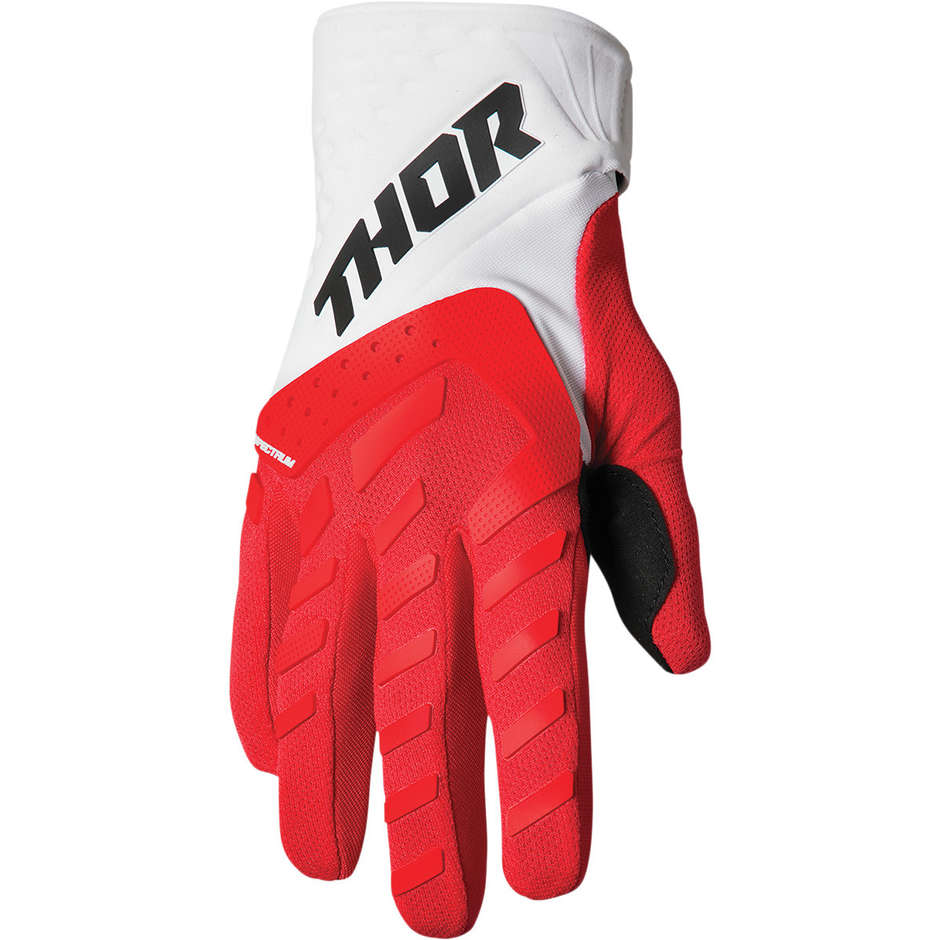 Thor Cross Enduro Motorradhandschuhe SPECTRUM Rot Weiß