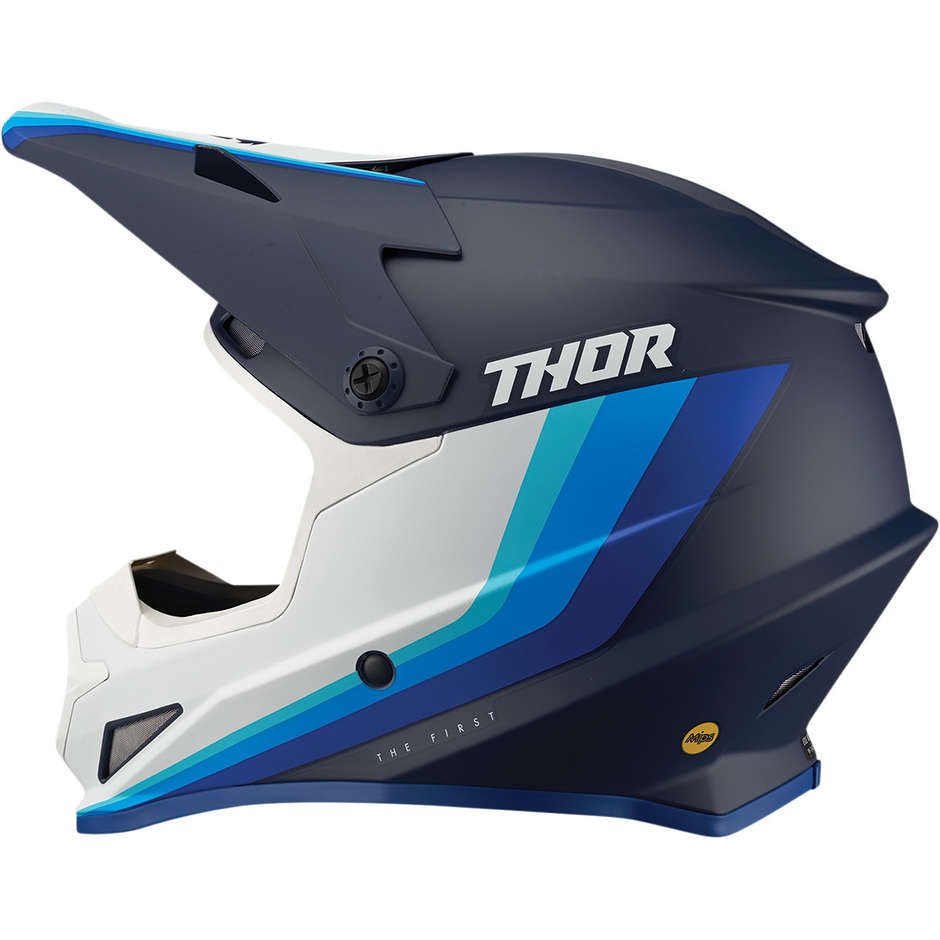 Thor Cross Enduro Motorradhelm SECTOR MIPS RUNNER Blau Marine Weiß