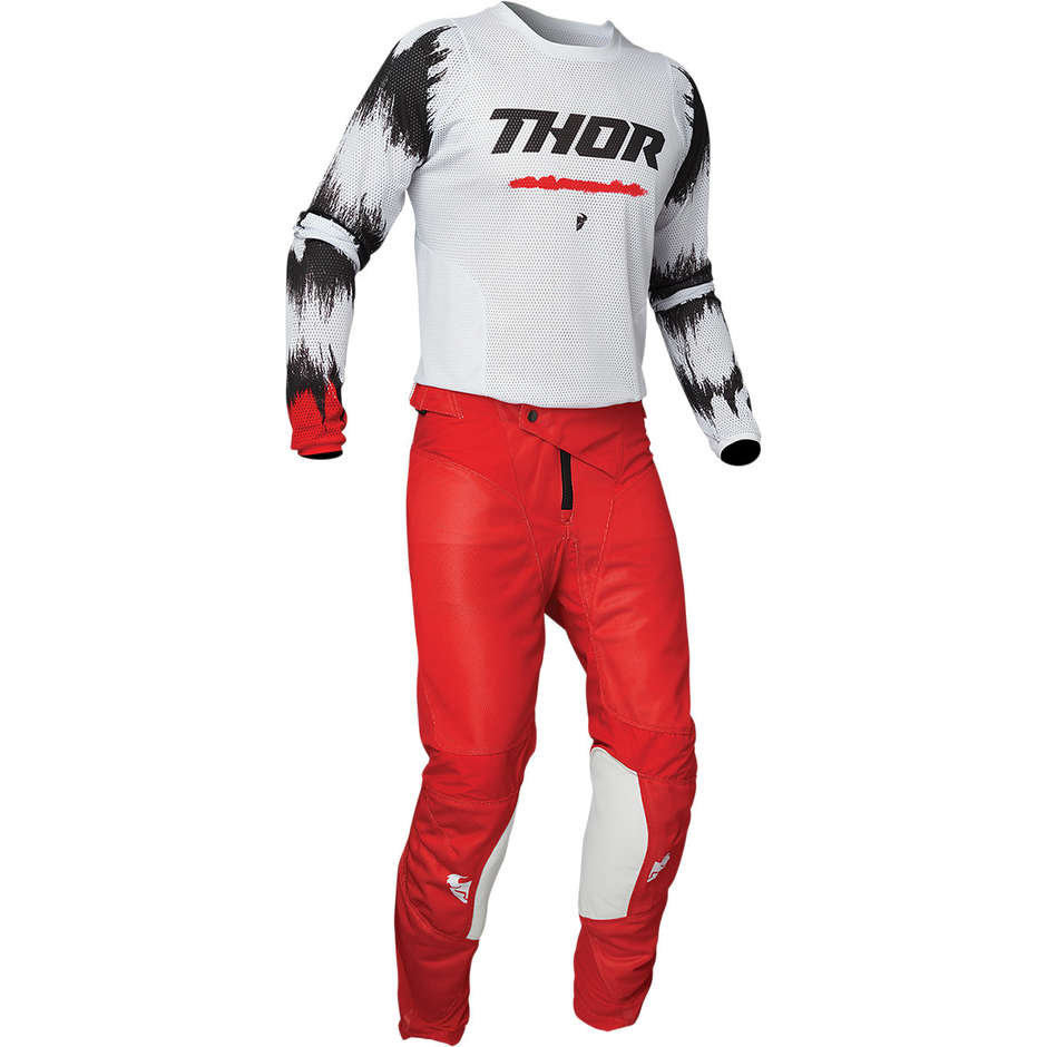 Thor Cross Enduro Motorradhose PULSE Air Rad Rot Weiß
