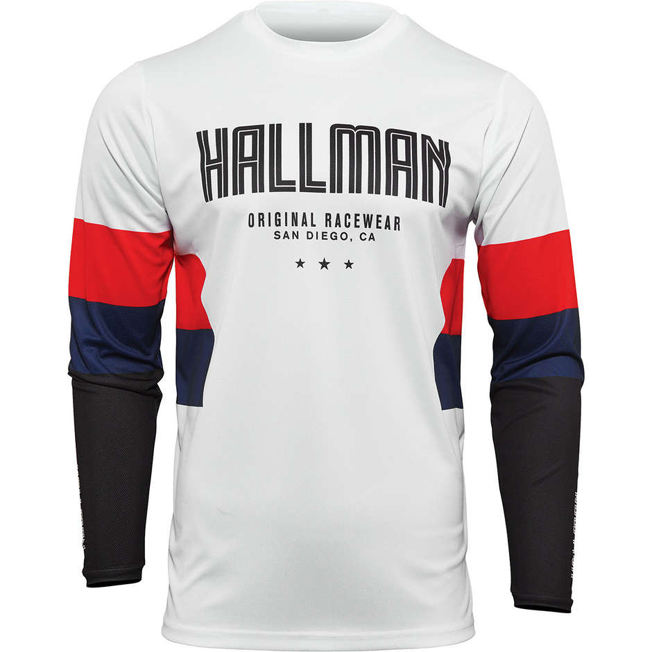 Thor Cross Enduro Motorradtrikot HALLMAN DIFFER DRAFT Weiß Schwarz Blau Navy