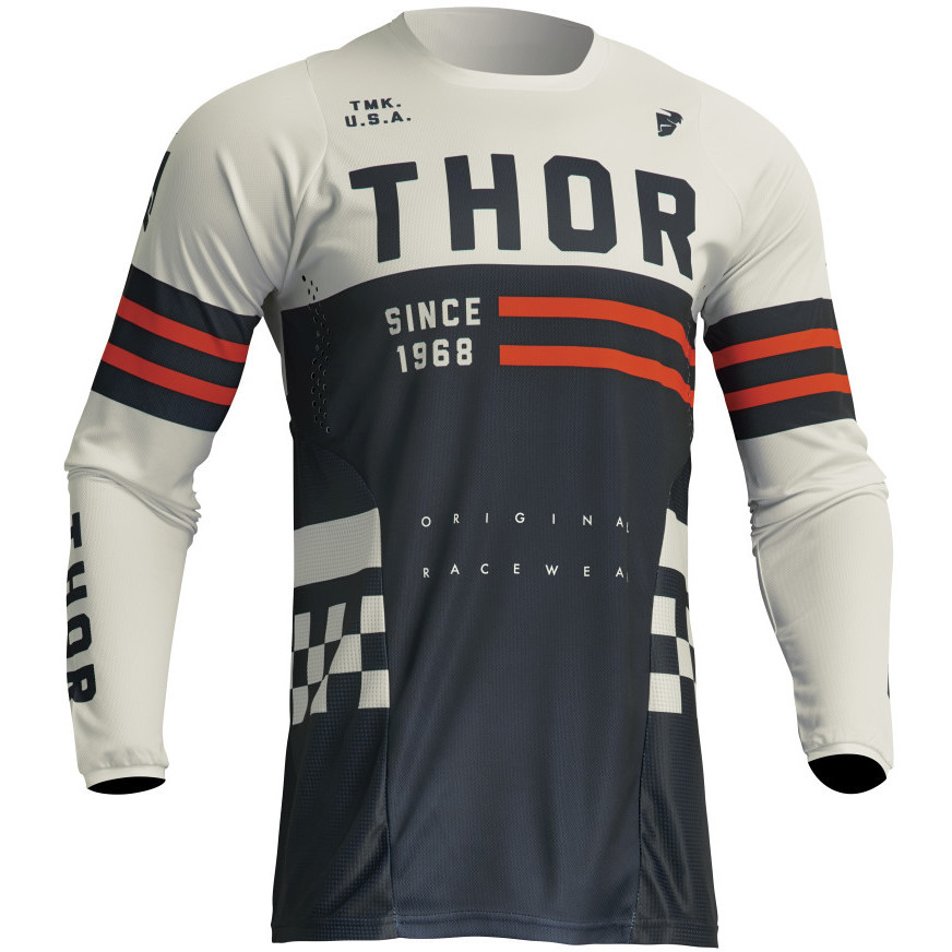Thor Cross Enduro Motorradtrikot JERSEY PULSE Child Combat Dunkelblau Weiß