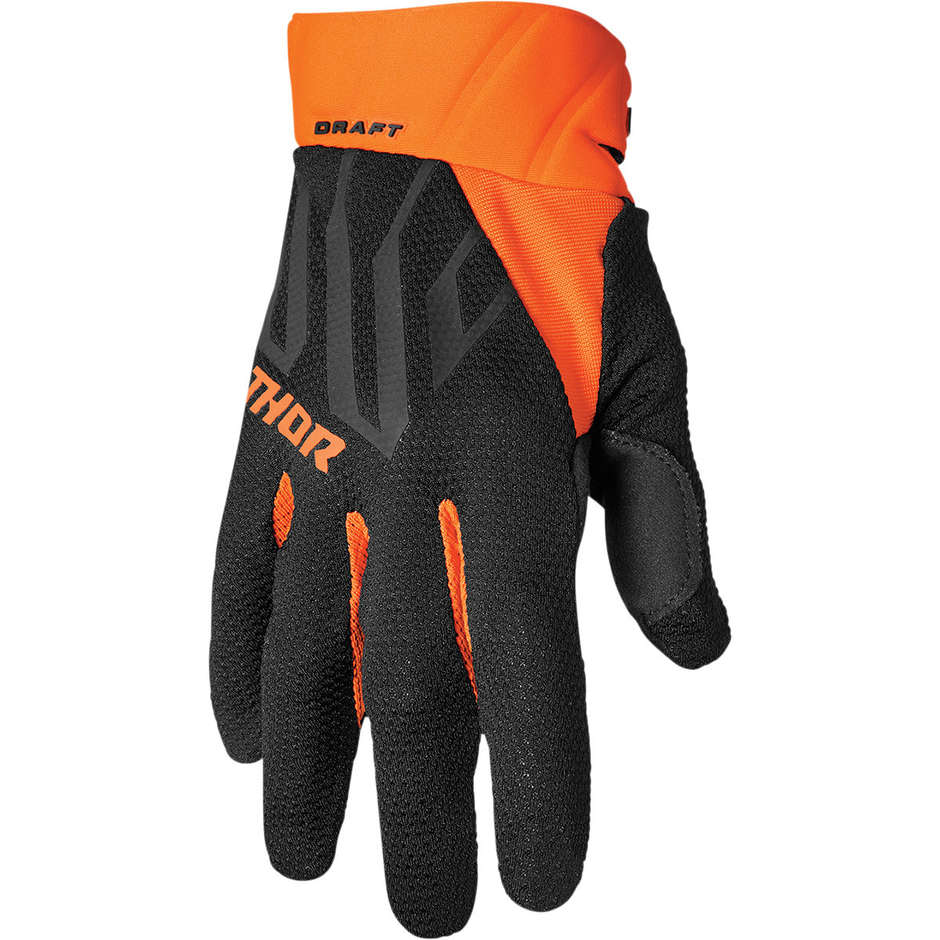 Thor DRAFT Black Orange Cross Enduro Motorcycle Gloves