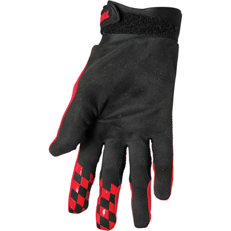 Thor DRAFT Red Black Cross Enduro Motorcycle Gloves