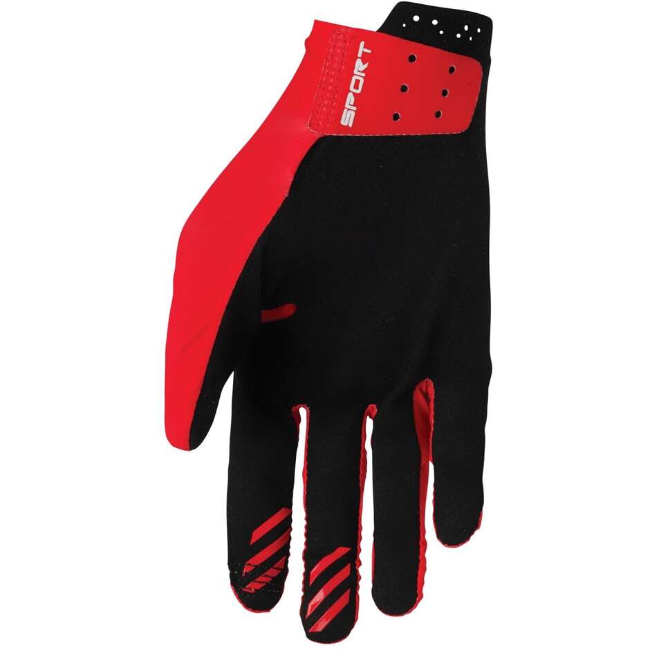 Thor ICONIC SPORTMODE Rote Motorrad-Cross-Enduro-Handschuhe
