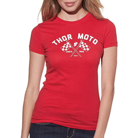 Thor Lady Sportswear FINISH LINE T-shirt rouge