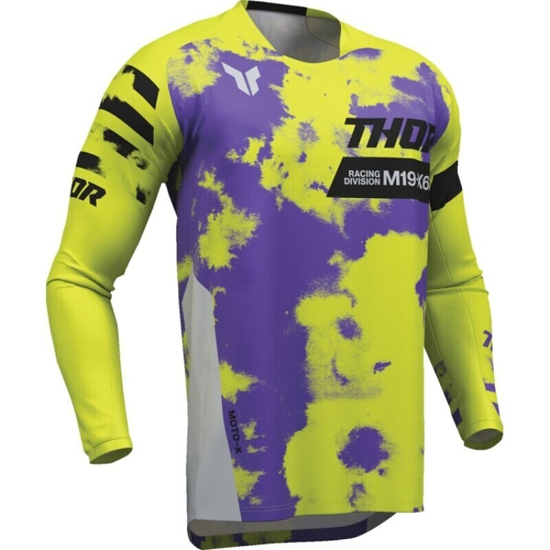 Thor Launchmode Bleach Grey Yellow Kids' Cross Enduro Moto Jersey For ...