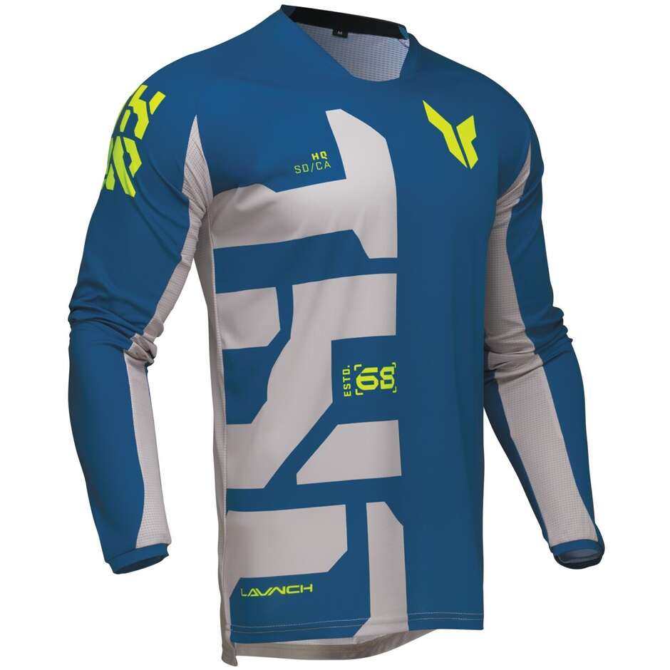 Thor LAUNCHMODE FORGE Blue Moto Cross Enduro Jersey