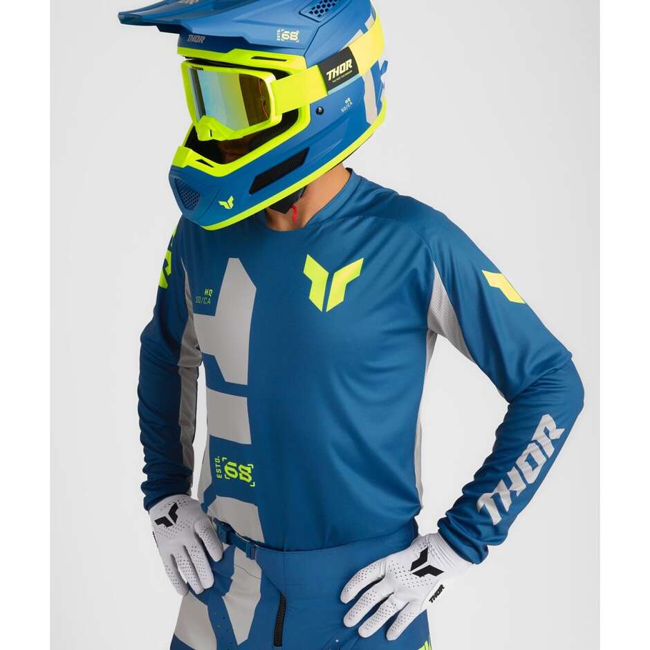 Thor LAUNCHMODE FORGE Blue Moto Cross Enduro Jersey