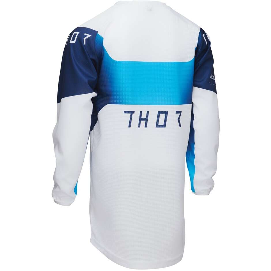 Thor LAUNCHMODE STORM White Blue Cross Kids Motorcycle Jersey