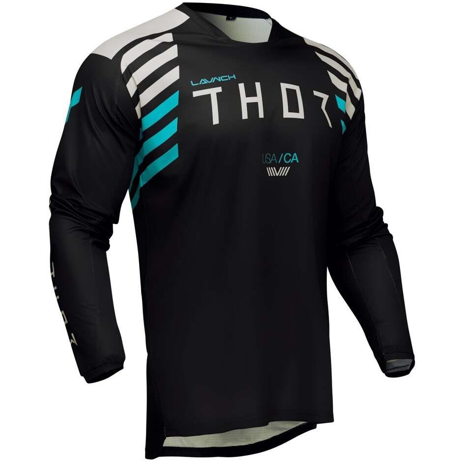 Thor LAUNCHMODE ZONE Moto Cross Trikot Schwarz Weiß
