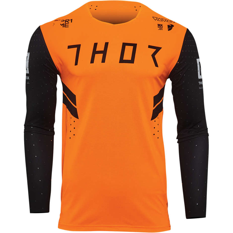 Thor PRIME HERO Cross Enduro Motorcycle Jersey Black Orange Fluo