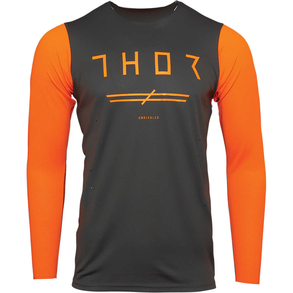 Thor PRIME PRO Cross Enduro Motorrad Trikot Unübertroffene Anthrazit Orange Fluo