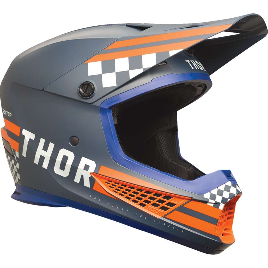 THOR SECTOR 2 COMBAT Cross Enduro Motorcycle Helmet Midnight Blue/Orange