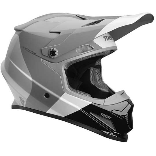 Thor Sector BOMBER Cross Enduro Motorcycle Helmet Charcoal White