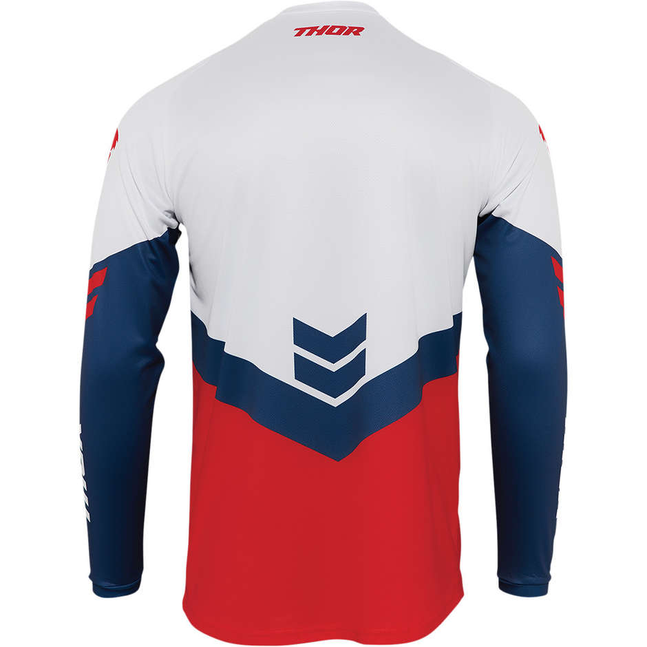 Thor SECTOR CHEV Cross Enduro Motorcycle Jersey Red Navy Blue