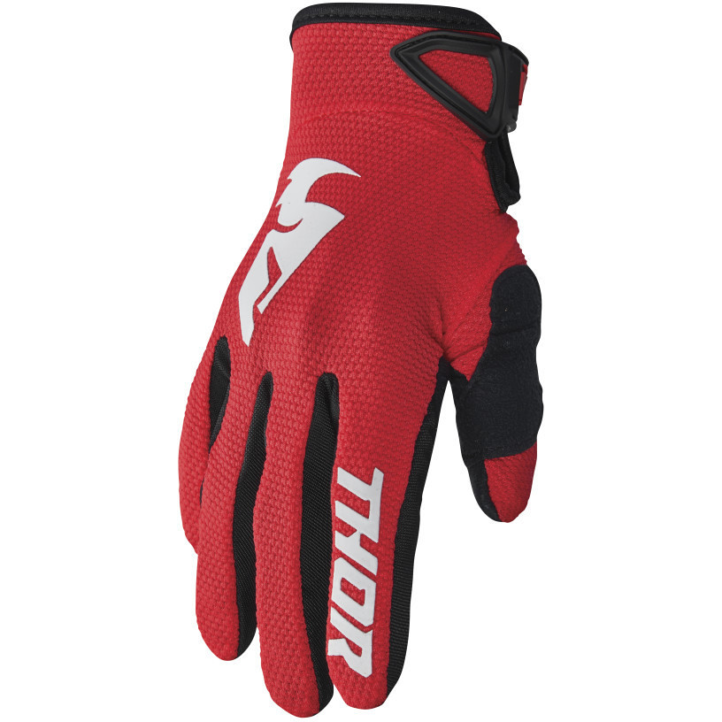 Thor Sector Cross Enduro Motorcycle Gloves Red White Child