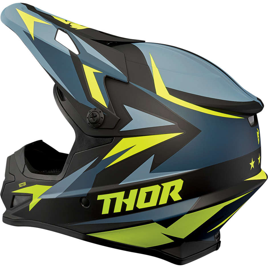 Thor SECTOR Warship Cross Enduro Motorcycle Helmet Acid Blue
