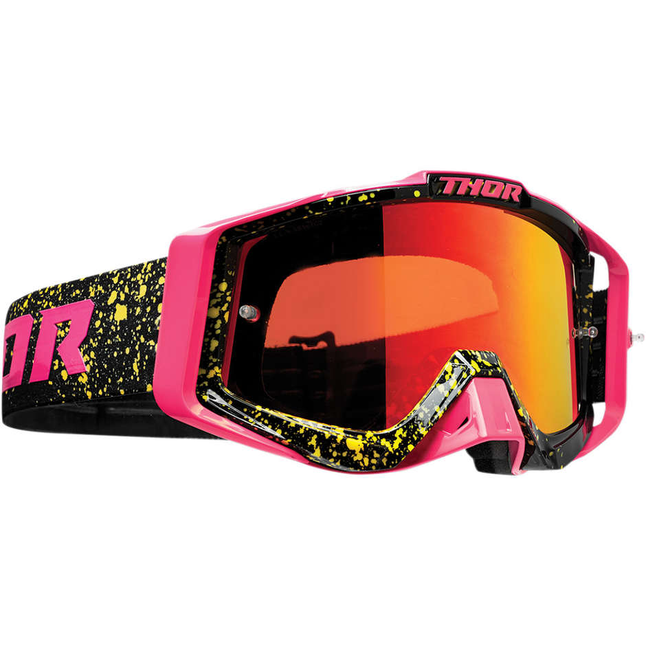 Thor SNIPER PRO Cross Enduro Motorradbrille Pink Fluo Schwarz