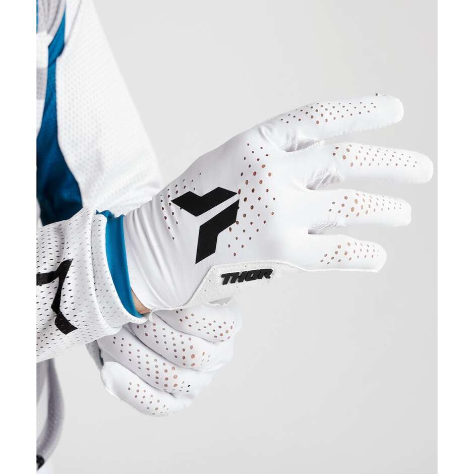 Thor SPORTMODE VENTED White Cross Enduro Motorcycle Gloves