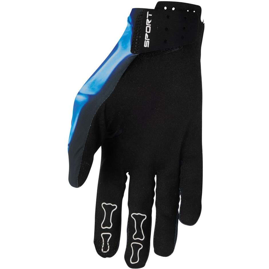Thor SPORTMODE X-RAY Blue Cross Enduro Motorcycle Gloves